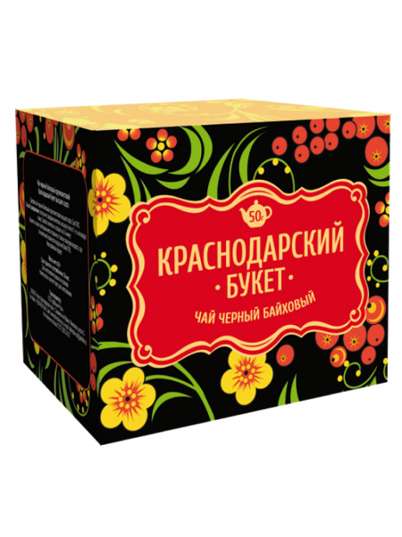 Чай черный байховый крупнолистовой ТМ "Краснодарский букет" 50гр.1*64 Чай черный байховый крупнолистовой ТМ "Краснодарский букет" 50гр.1*64